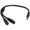 StarTech.com adaptér pre headset so samostatnými konektormi slúchadiel/mikrofónu – 3,5 mm 4-pólový na 2x 3-pólový 3,5 mm konektor samec/samica