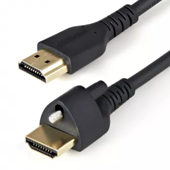 StarTech.com 6ft (2m) HDMI kábel s poistnou skrutkou – 4K 60Hz HDR – High-Speed HDMI 2.0 monitor kábel s poistným skrutkovým konektorom pre bezpečné spojenie – HDMI kábel s Ethernet – M/M