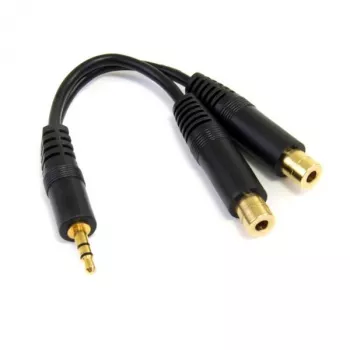 StarTech.com 15 cm stereo rozbočovací kábel – 3,5 mm konektor samec na 2x 3,5 mm konektor samica