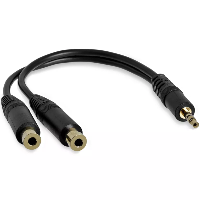 StarTech.com 15 cm stereo rozbočovací kábel – 3,5 mm konektor samec na 2x 3,5 mm konektor samica