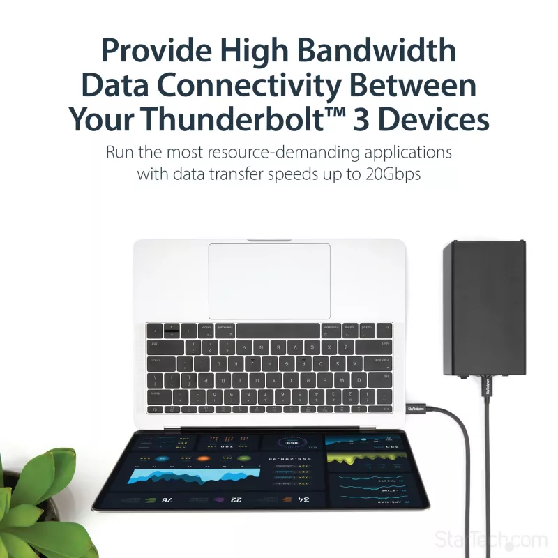 StarTech.com 1m Thunderbolt 3 (20Gbps) USB-C kábel – kompatibilný s Thunderbolt, USB a DisplayPort