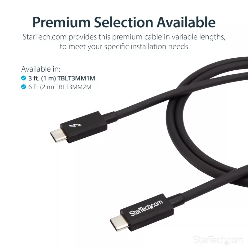 StarTech.com 1m Thunderbolt 3 (20Gbps) USB-C kábel – kompatibilný s Thunderbolt, USB a DisplayPort