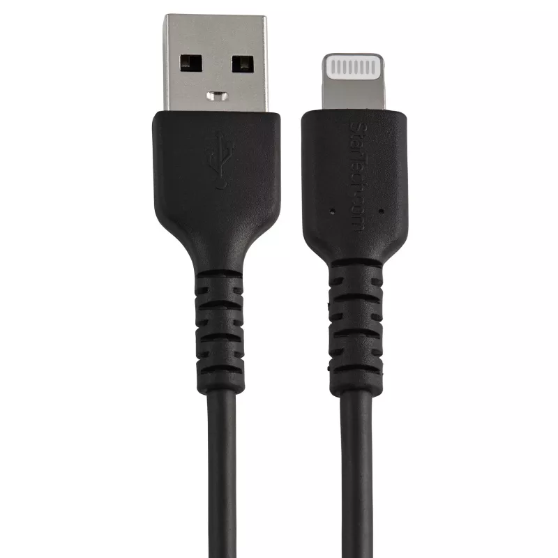StarTech.com 15 cm odolný čierny USB-A na Lightning kábel – robustný aramidový USB Type-A na Lightning nabíjací/synchronizačný kábel – Apple MFi certifikovaný pre iPad/iPhone 12