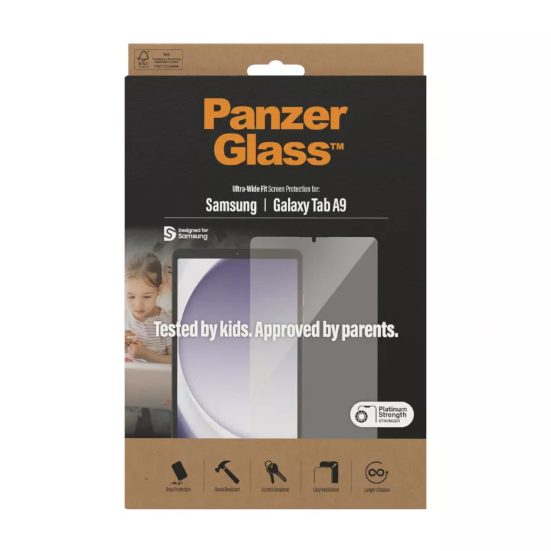 PanzerGlass ®️ ochrana displeja Samsung Galaxy Tab A9 | Ultra-Wide Fit