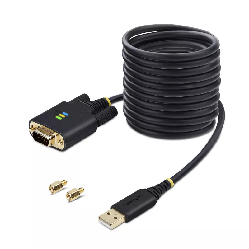 StarTech.com 3 m USB na sériový adaptérový kábel, zachovanie COM, vymeniteľné skrutky/matice, USB-A na DB9 RS232, FTDI IC, ESD ochrana, Windows/macOS/Linux