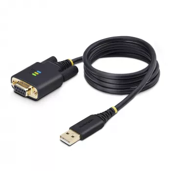 StarTech.com 1m USB na null modem sériový adaptérový kábel, vymeniteľné DB9 skrutky/matice, COM Retention, USB-A na RS232, FTDI, Level-4 ESD ochrana, Windows/macOS/ChromeOS/Linux – robustná TPE konštrukcia