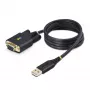 StarTech.com 1m USB na null modem sériový adaptérový kábel, vymeniteľné DB9 skrutky/matice, COM Retention, USB-A na RS232, FTDI, Level-4 ESD ochrana, Windows/macOS/ChromeOS/Linux – robustná TPE konštrukcia