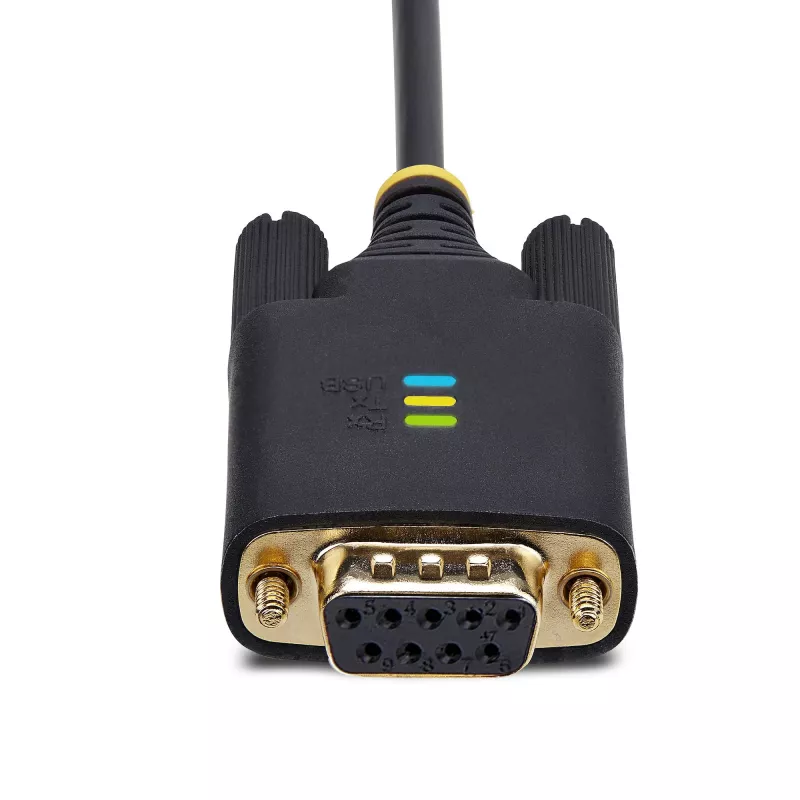 StarTech.com 1m USB na null modem sériový adaptérový kábel, vymeniteľné DB9 skrutky/matice, COM Retention, USB-A na RS232, FTDI, Level-4 ESD ochrana, Windows/macOS/ChromeOS/Linux – robustná TPE konštrukcia