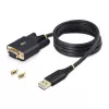 StarTech.com 1m USB na null modem sériový adaptérový kábel, vymeniteľné DB9 skrutky/matice, COM Retention, USB-A na RS232, FTDI, Level-4 ESD ochrana, Windows/macOS/ChromeOS/Linux – robustná TPE konštrukcia