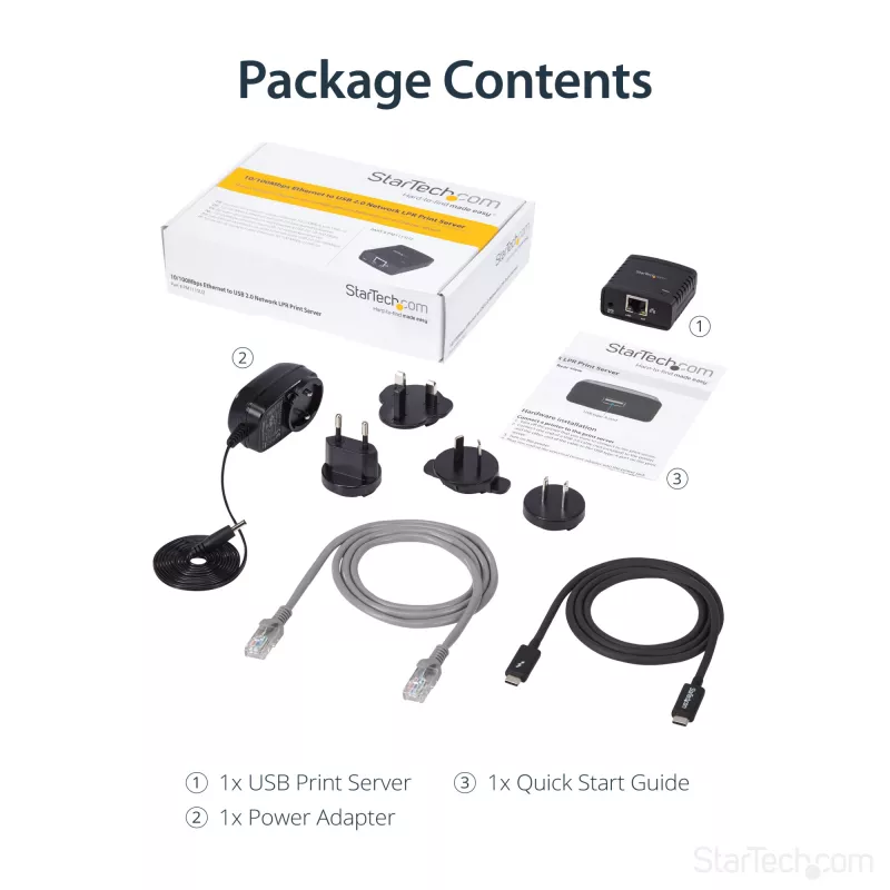 StarTech.com 10/100Mbps Ethernet na USB 2.0 sieťový LPR tlačový server