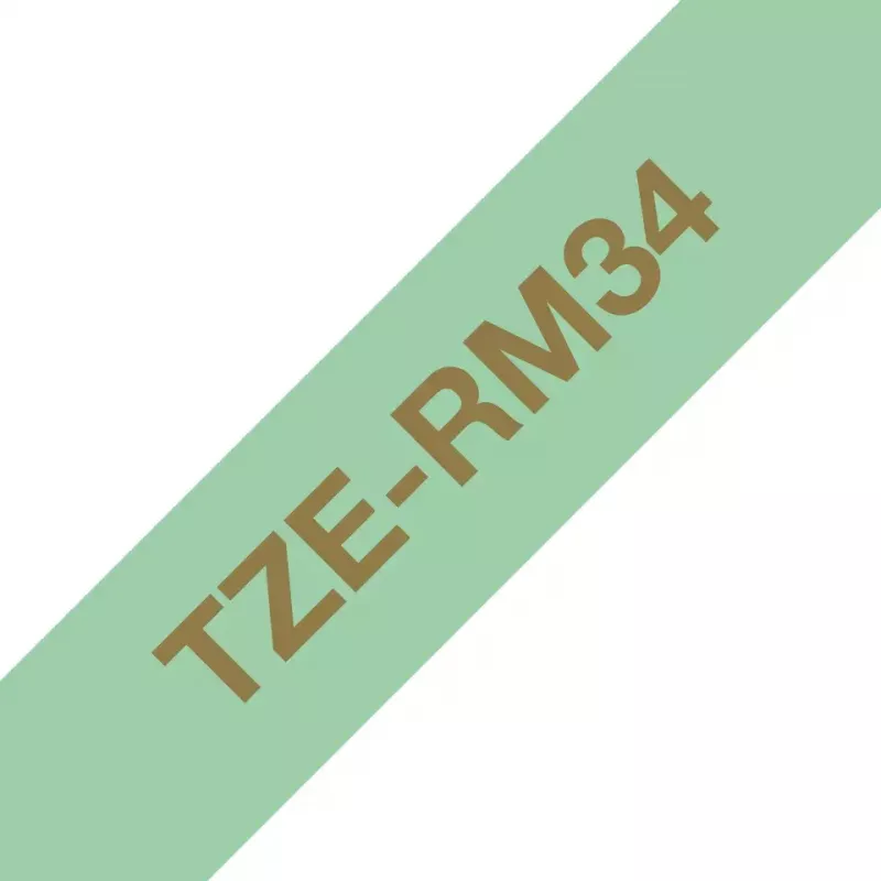 Brother TZE-RM34 popisovacia páska zlatá na mätovo zelenej