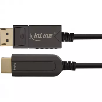 InLine DisplayPort na HDMI AOC konvertorový kábel, 4K/60Hz, čierny, 15m