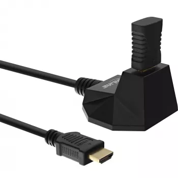 InLine HDMI stanica, HS-HDMI kábel s Ethernetom, konektor samec/samica, čierny, pozlátené kontakty, 3 m