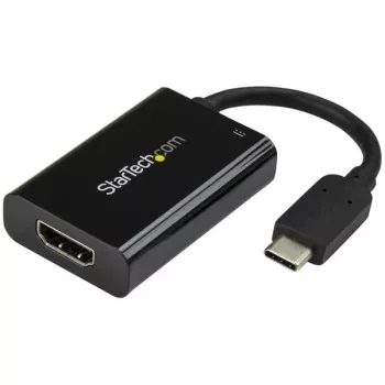 StarTech.com USB C na HDMI 2.0 adaptér s Power Delivery - 4K 60Hz USB Type-C na HDMI Display Video konvertor - 60W PD priechodný nabíjací konektor - kompatibilný s Thunderbolt 3 - čierna