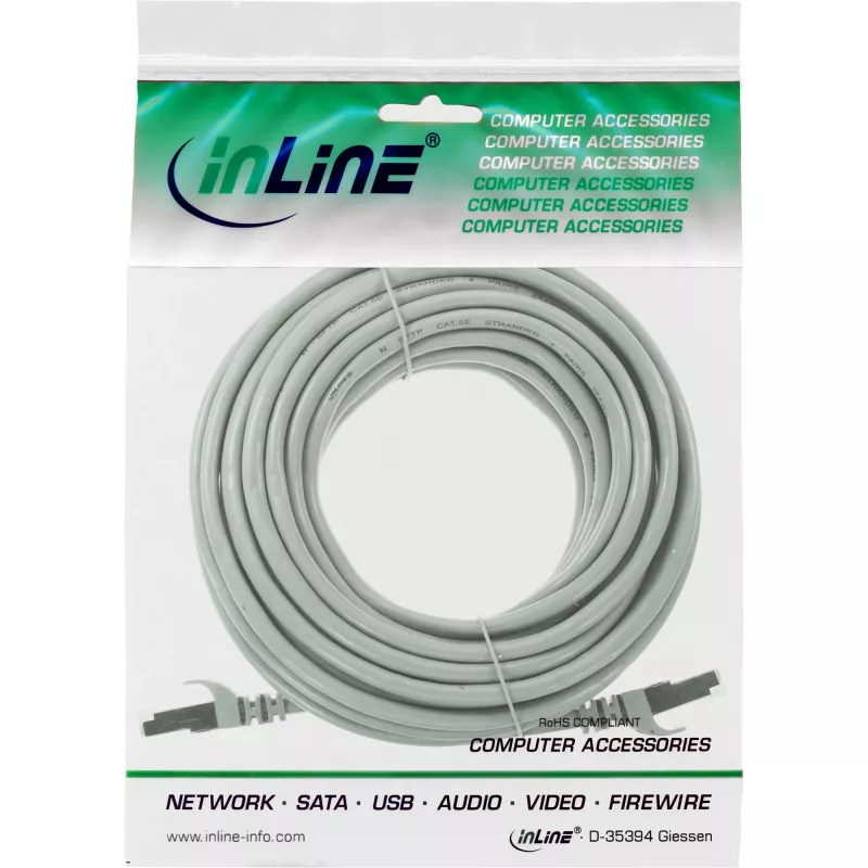 InLine patch kábel F/UTP Cat.5e sivý 5 m