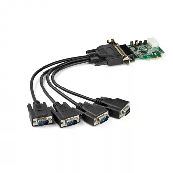 StarTech.com 4-port PCI Express RS232 sériová adaptérová karta – PCIe RS232 Serial Host Controller Card – PCIe na sériový DB9 – 16950 UART – Low-Profile rozširujúca karta – Windows/Linux – TAA