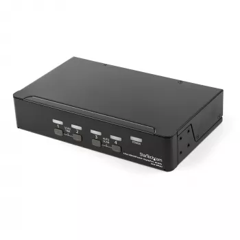 StarTech.com 4-port DisplayPort KVM switch – 4K 60 Hz – jednoduchý monitor – Dual-Port UHD DP 1.2 USB KVM switch s integrovaným USB-2.0 hubom a audio – Dell, HP, Apple, Lenovo – TAA-kompatibilný