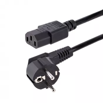 StarTech.com 1m počítačový napájací kábel, 18AWG, EU-Schuko na C13 napájací kábel, 250V 10A, čierny náhradný napájací kábel, TV/monitor napájací kábel, Schuko CEE 7/7 na IEC 60320 C13 napájací kábel - PC napájací kábel