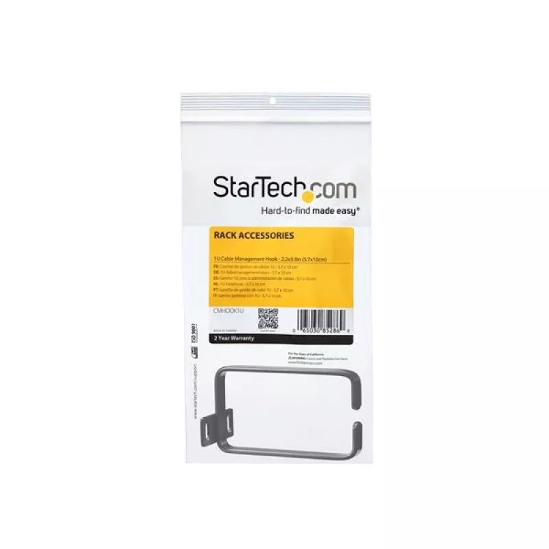StarTech.com 1U Vertical Server Rack káblový manažment D-Ring háčiky - 5,7 x 10 cm (2,2 x 3,9 palcov)