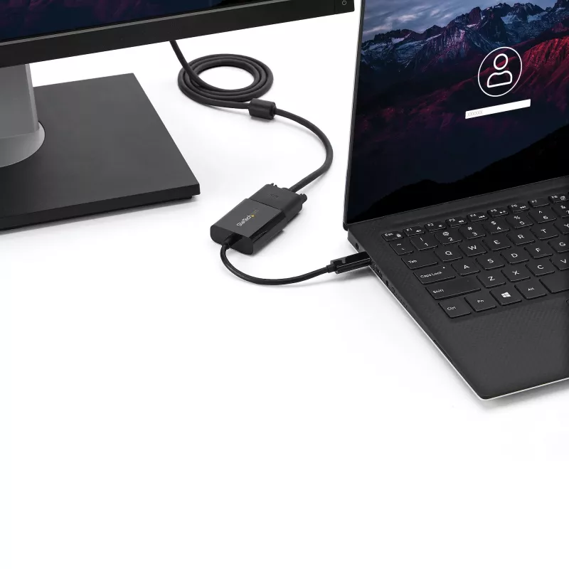 StarTech.com USB-C na VGA adaptér - čierny - 1080p - videokonvertor pre váš MacBook Pro - USB C na VGA Display Dongle - aktualizovaná verzia je CDP2VGAEC
