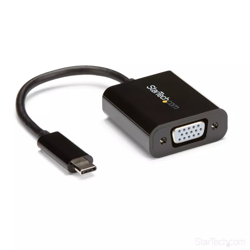 StarTech.com USB-C na VGA adaptér - čierny - 1080p - videokonvertor pre váš MacBook Pro - USB C na VGA Display Dongle - aktualizovaná verzia je CDP2VGAEC