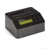 StarTech.com Single Bay diskový čistič, standalone HDD/SSD Sanitizer, USB 3.0 na SATA II (3 Gbit/s), 9 režimov vymazania, LCD displej, bezpečné vymazanie diskov Sanitizer Dock, DB-9 tlačiarňový port, TAA-kompatibilný