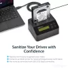 StarTech.com Single Bay diskový čistič, standalone HDD/SSD Sanitizer, USB 3.0 na SATA II (3 Gbit/s), 9 režimov vymazania, LCD displej, bezpečné vymazanie diskov Sanitizer Dock, DB-9 tlačiarňový port, TAA-kompatibilný