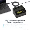 StarTech.com Single Bay diskový čistič, standalone HDD/SSD Sanitizer, USB 3.0 na SATA II (3 Gbit/s), 9 režimov vymazania, LCD displej, bezpečné vymazanie diskov Sanitizer Dock, DB-9 tlačiarňový port, TAA-kompatibilný