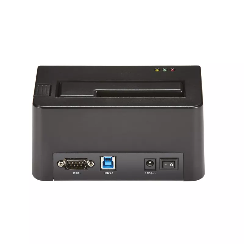 StarTech.com Single Bay diskový čistič, standalone HDD/SSD Sanitizer, USB 3.0 na SATA II (3 Gbit/s), 9 režimov vymazania, LCD displej, bezpečné vymazanie diskov Sanitizer Dock, DB-9 tlačiarňový port, TAA-kompatibilný