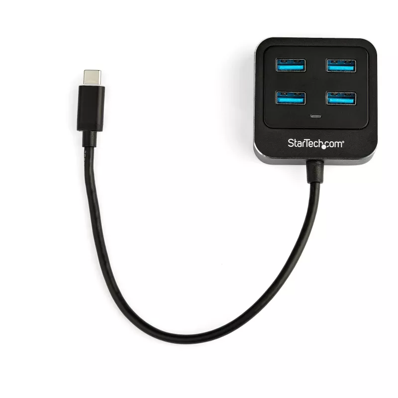 StarTech.com 4-port USB C hub – USB-C na 4x USB-A porty – SuperSpeed 10 Gbit/s USB 3.2 Gen 2 Type-C hub – USB Bus Powered – prenosný/kompaktný USB-C na USB adaptér hub pre notebook – hliník