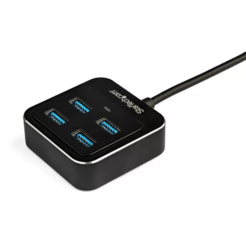 StarTech.com 4-port USB C hub – USB-C na 4x USB-A porty – SuperSpeed 10 Gbit/s USB 3.2 Gen 2 Type-C hub – USB Bus Powered – prenosný/kompaktný USB-C na USB adaptér hub pre notebook – hliník