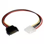 StarTech.com 30,5 cm SATA na LP4 napájací kábel adaptér - B/M, SATA 15-pólový, Molex (4-pólový), 0,3048 m, konektor samec, konektor samica, rovný