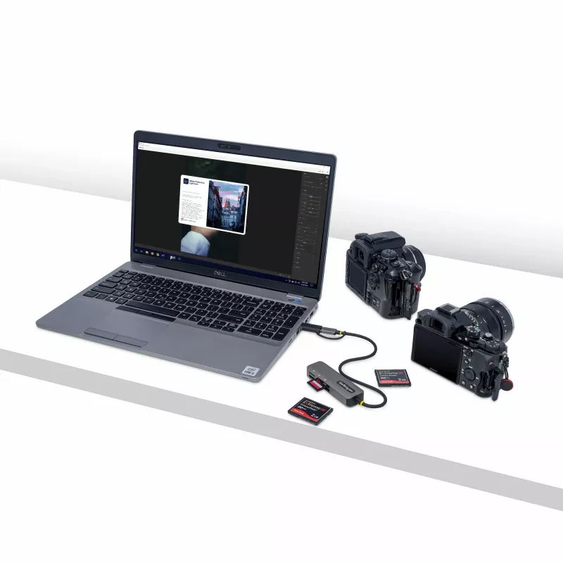 StarTech.com FCREADMICRO3V2 multimediálna čítačka pamäťových kariet USB 3.0, SD/microSD/CompactFlash, USB-C s adaptérom USB-A, 5 Gbps