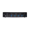 StarTech.com 4-portový DisplayPort KVM prepínač, 8K 60Hz / 4K 144Hz, Single Display, DP 1.4, 2x USB 3.0 porty, 4x USB 2.0 HID porty, tlačidlové a hotkey prepínanie, TAA-konformný - nezávislý od operačného systému, kovové puzdro