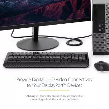 StarTech.com 1m DisplayPort 1.2 kábel – 4K x 2K Ultra HD VESA-certifikovaný DisplayPort kábel – DP-na-DP kábel pre monitor – DP video/display kábel – zaisťovacie DP konektory