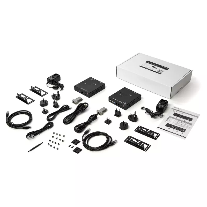 StarTech.com HDMI KVM Extender over IP Network - 4K 30Hz HDMI 2.0 and USB over IP LAN or Cat5e/Cat6 Ethernet kábel (100m/330ft) - Remote KVM Switch/Console Transmitter/Receiver Extender Kit