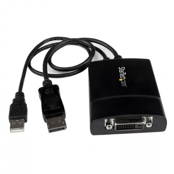 StarTech.com DisplayPort na DVI Dual Link aktívny adaptér - DisplayPort na DVI-D adaptér videokonvertor 2560x1600 60Hz - DP 1.2 na DVI monitor - USB napájanie - zaisťovací DP konektor