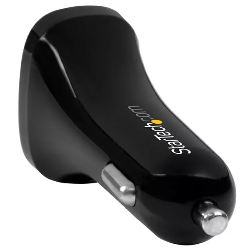 StarTech.com Dvojportová USB autonabíjačka – 24 W/4,8 A – čierna, auto, zapaľovač, 5 V, čierna