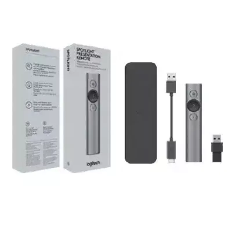 Logitech Spotlight Plus diaľkový ovládač na prezentácie, sivý