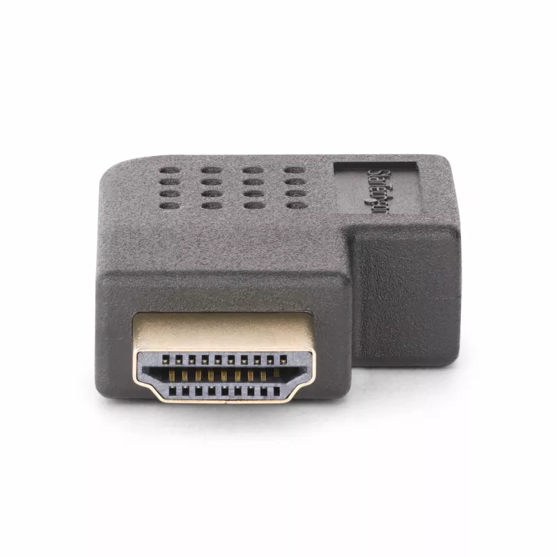 StarTech.com Pravouhlý HDMI 2.0 adaptér, konektor samec na konektor samica, horizontálne 90-stupňový uhol HDMI Port Saver, 4K 60Hz, High Speed HDMI predlžovací kábel, M/F