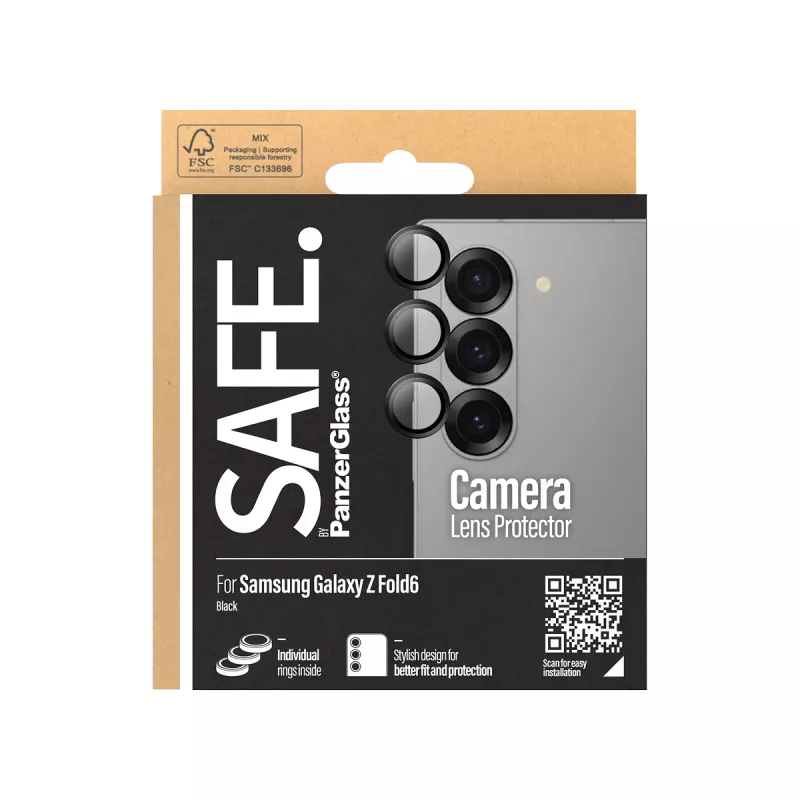 Ochrana objektívu fotoaparátu PanzerGlass SAFE. by pre Samsung Galaxy Z Fold6 Odolná proti poškriabaniu Odolná proti nárazu Čierna