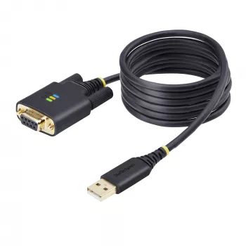 StarTech.com 2m USB na nulový modem sériový adaptérový kábel, COM úložisko, FTDI, USB-A na DB9 RS232, vymeniteľné DB9 skrutky/matice, Windows/macOS/Linux