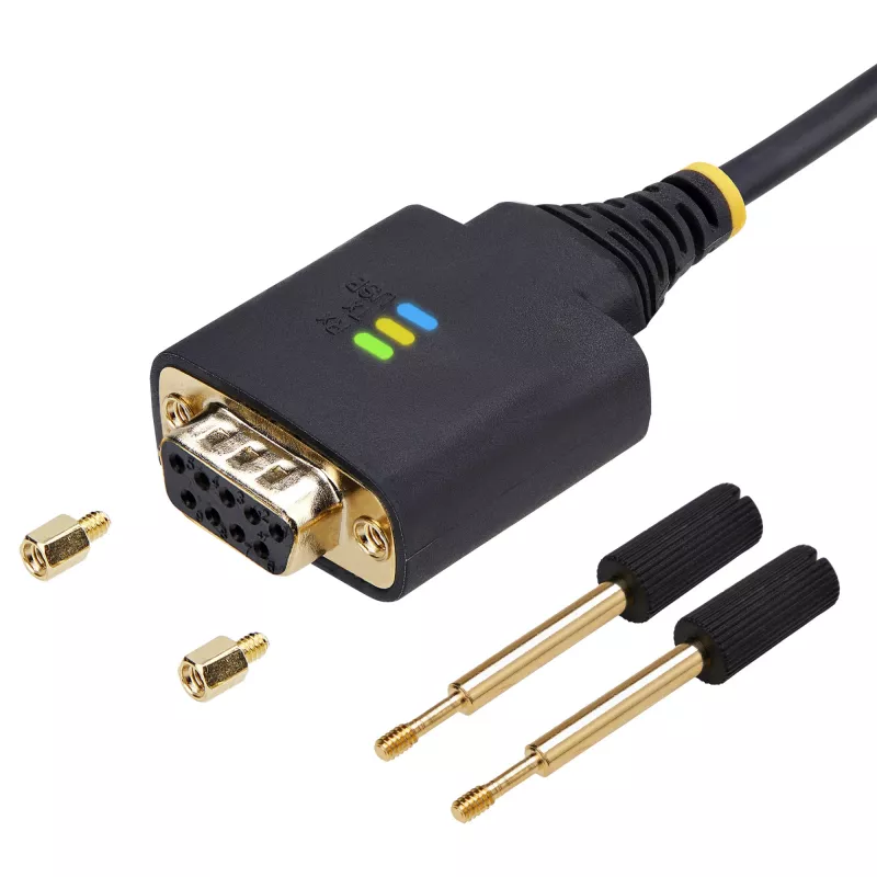 StarTech.com 2m USB na nulový modem sériový adaptérový kábel, COM úložisko, FTDI, USB-A na DB9 RS232, vymeniteľné DB9 skrutky/matice, Windows/macOS/Linux