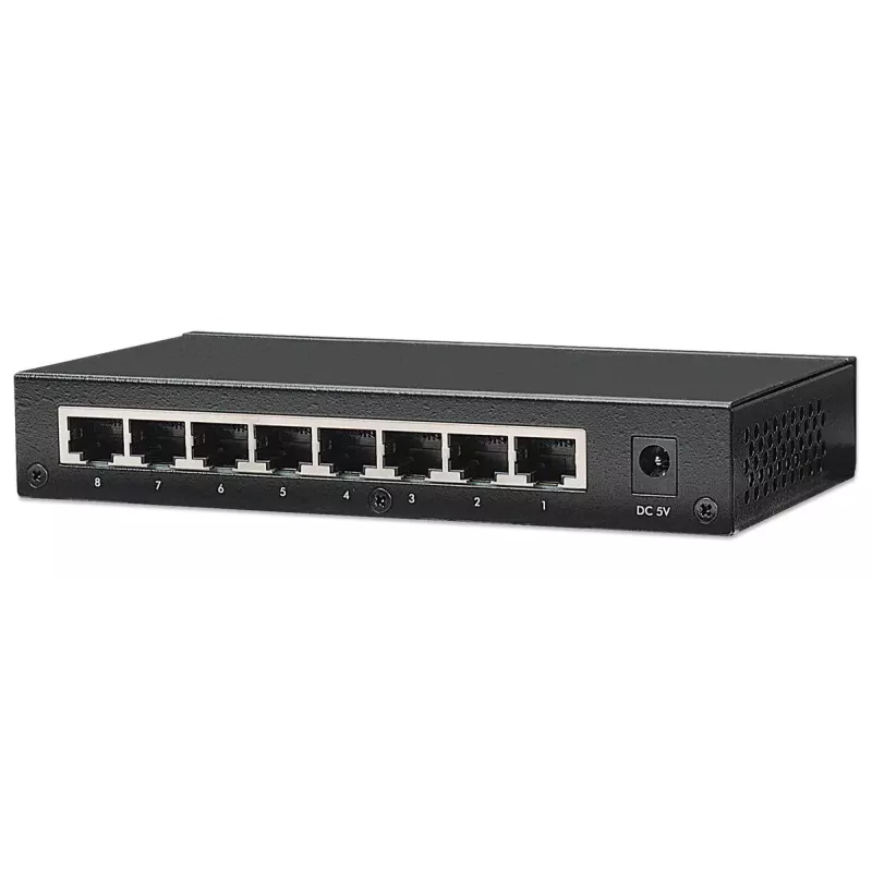 Intellinet 8-port Fast Ethernet Office switch, veľkosť na stôl, kov, IEEE 802.3az (energeticky efektívny Ethernet), Box