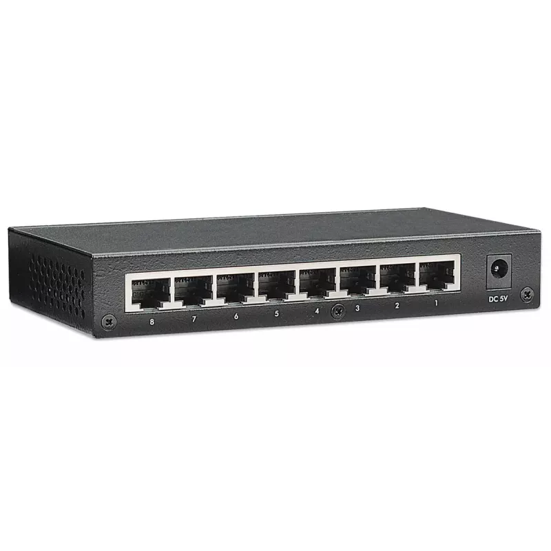 Intellinet 8-port Fast Ethernet Office switch, veľkosť na stôl, kov, IEEE 802.3az (energeticky efektívny Ethernet), Box