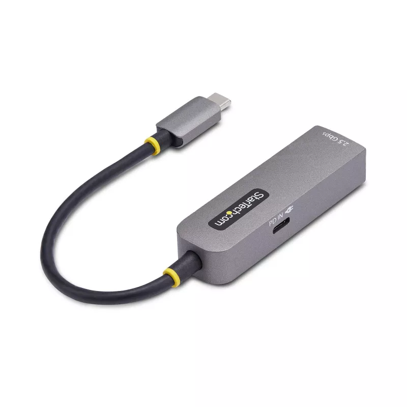 StarTech.com 2.5GbE USB-C na Ethernet adaptér, 100W PD Passthrough, NBASE-T NIC, USB 3.0 Type-C 2.5/1G Multi-Speed sieťový, Thunderbolt kompatibilný, Windows & Mac
