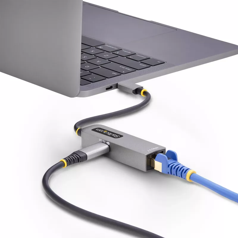 StarTech.com 2.5GbE USB-C na Ethernet adaptér, 100W PD Passthrough, NBASE-T NIC, USB 3.0 Type-C 2.5/1G Multi-Speed sieťový, Thunderbolt kompatibilný, Windows & Mac