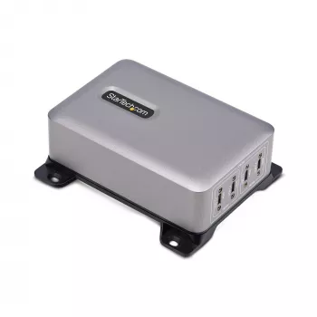 StarTech.com 4-portová multi-device USB-C nabíjačka, 240W celkovo, jeden port 140W EPR, PD 3.1, porty so skrutkovacím zámkom, konferenčné miestnosti, držiak vrátane pre povrchovú montáž