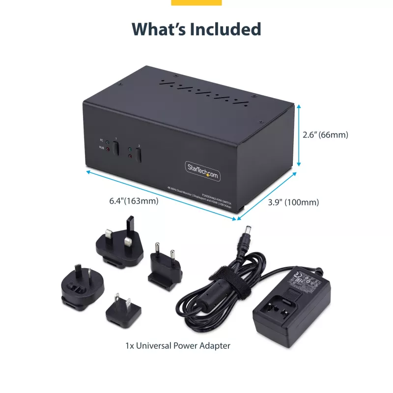 StarTech.com P2ADDH462-KVM-SWITCH KVM prepínač čierny