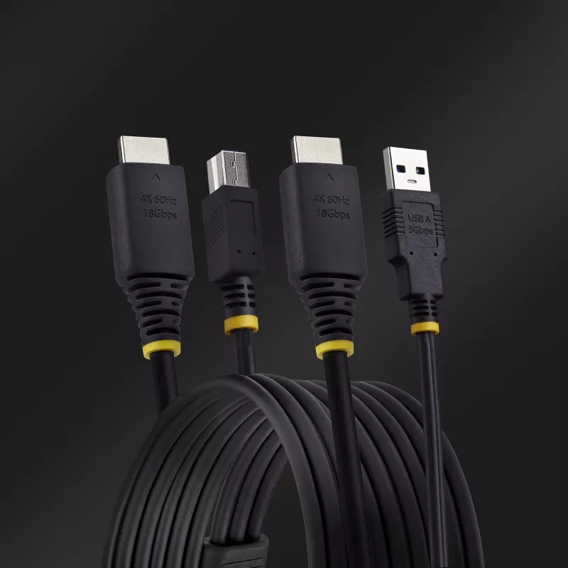 StarTech.com 10ft (3m) HDMI a USB-5Gbit/s KVM kábel, 4K 60Hz, HDMI-2.0 a USB kombinovaný kábel pre KVM prepínače